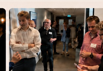 Participants networking during a break